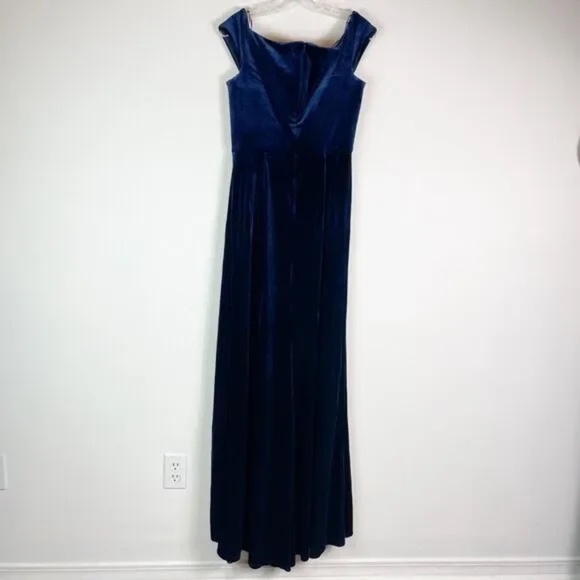Tadashi Shoji Navy Blue Velvet Gown - Picture 4 of 8